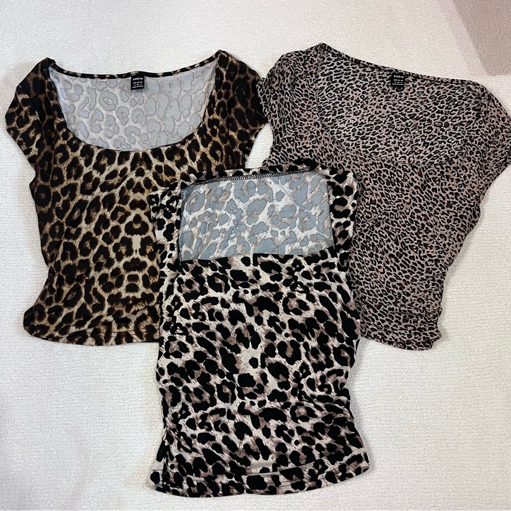 SHEIN Black and Tan Fitted Blouse